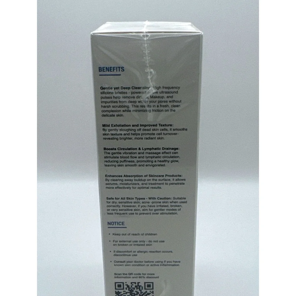 Dermalactives PureSkin Cleansing Brush Blue Silicone USB Charging Waterproof New
